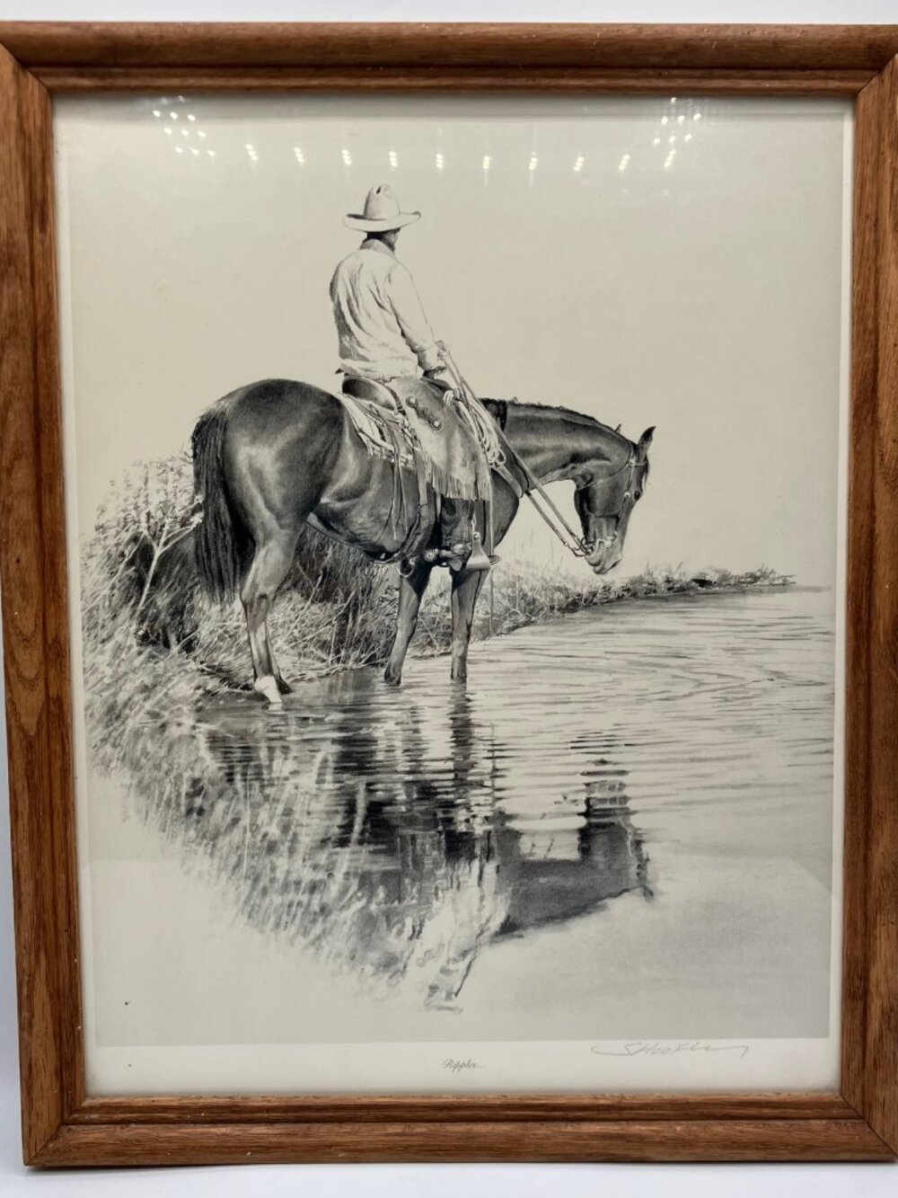 Robert Shoofly Shufelt Western Art Print in Pencil "Ripples" 11x14